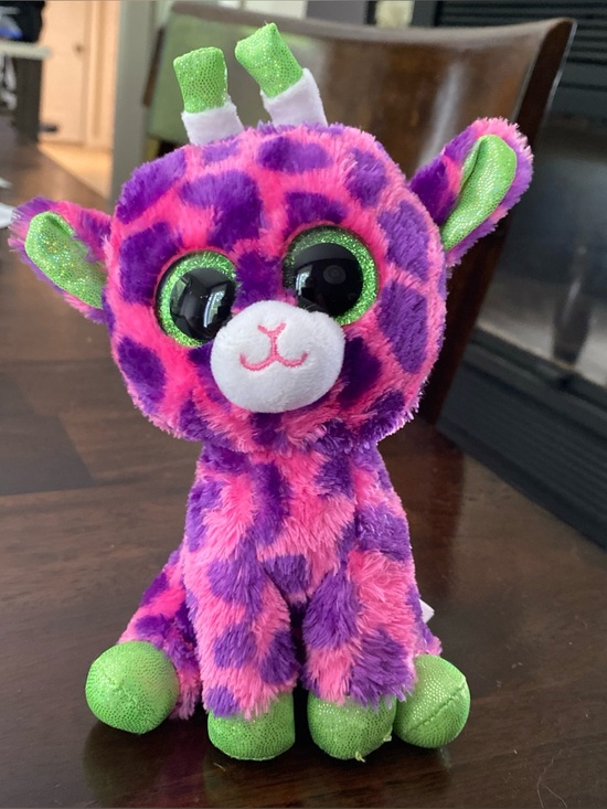 Ty Other - Ty Gilbert Pink & Purple Giraffe Plush with Green Accents